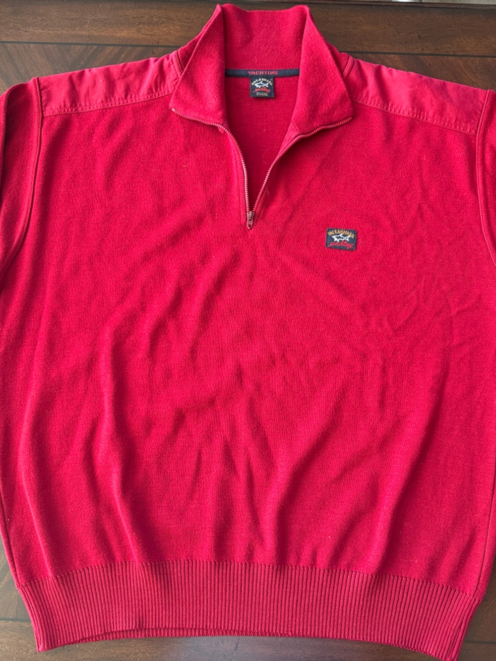 Paul & Shark Red Quarter-Zip Knit Pullover